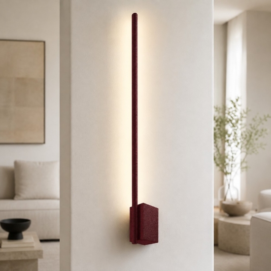 Applique led 12w cct 3000k 4500k 6500k  moderna bordeaux da parete