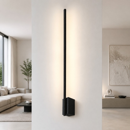 Applique a parete led 12w cct 3000k 4500k 6500k moderna antracite design bacchetta
