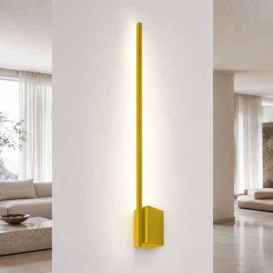 Applique da parete moderna bacchetta giallo girasole led 12w cct 3000k 4500k 6500k