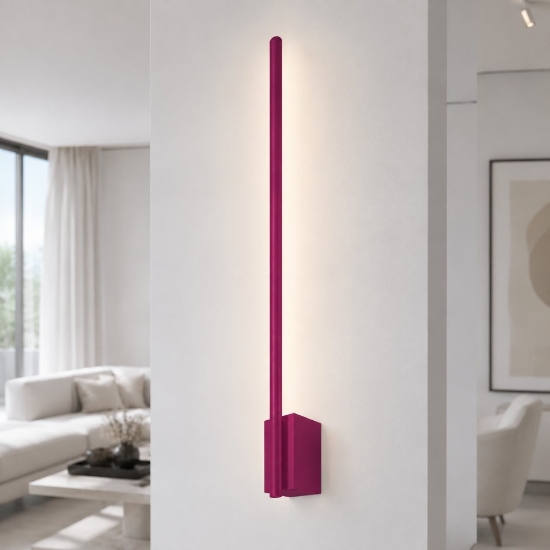 Applique moderna bacchetta magenta led 12w cct 3000k 4500k 6500k