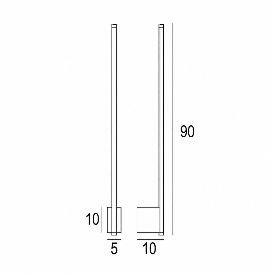 Applique led 20w cct 3000k 4500k 6500k moderna bacchetta tortora