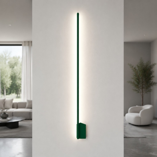 Applique da parete led 20w cct 3000k 4500k 6500k moderna bacchetta verde bosco