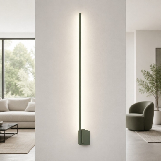 Applique led 20w cct 3000k 4500k 6500k moderna bacchetta verde salvia