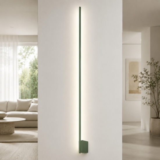 Applique bacchetta verde salvia led 28w cct 3000k 4500k 6500k moderna
