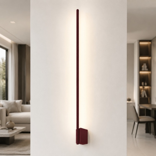 Applique bacchetta led 20w cct 3000k 4500k 6500k bordeaux moderna