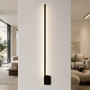 Applique da parete led 20w cct 3000k 4500k 6500k moderna bacchetta nero