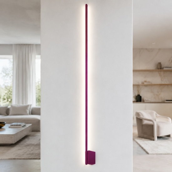 Applique da parete led 28w cct 3000k 4500k 6500k magenta design moderna