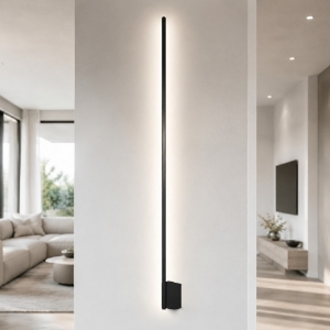 Applique da parete moderna led 28w cct 3000k 4500k 6500k bacchetta nera