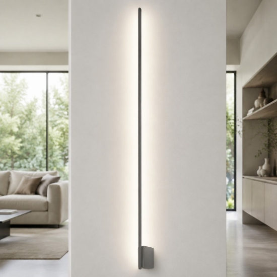 Applique moderna bacchetta tortora led 28w cct 3000k 4500k 6500k