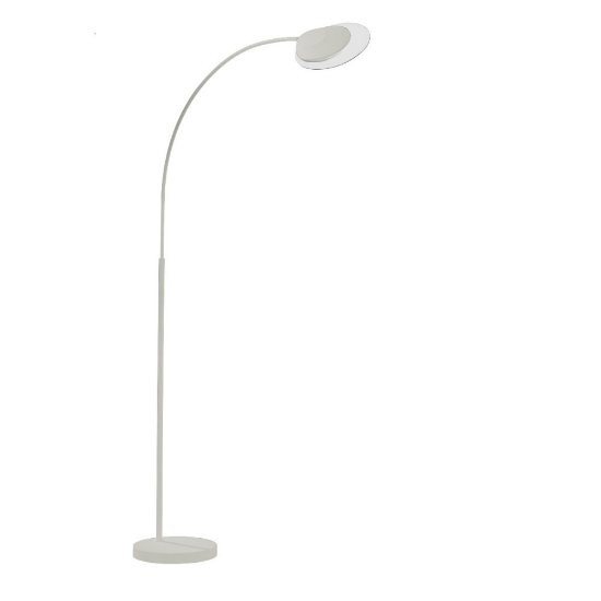 Piantana arco moderna orientabile bianca led 25w 3000k dimmerabile per soggiorno