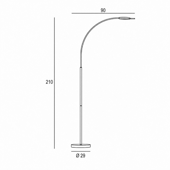 Piantana arco moderna orientabile bianca led 25w 3000k dimmerabile per soggiorno