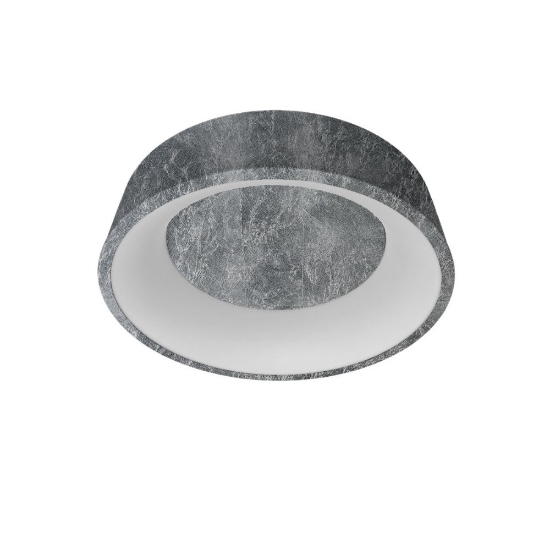 Plafoniera 45 cm moderna tonda ad anello argento led 27w cct 3000k 4000k dimmerabile
