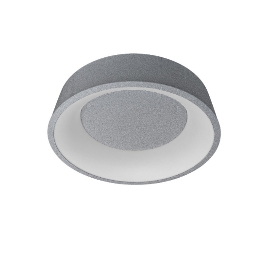 Plafoniera 45 cm moderna grigio perla anello led 27w cct 3000k 4000k dimmerabile