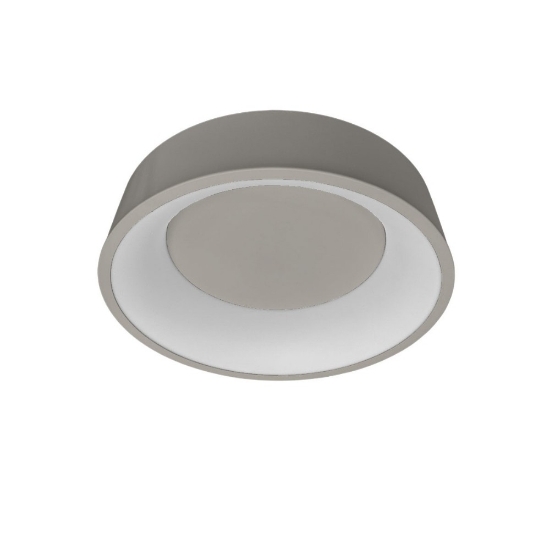 Plafoniera 45 cm moderna tortora tonda ad anello led 27w cct 3000k 4000k dimmerabile