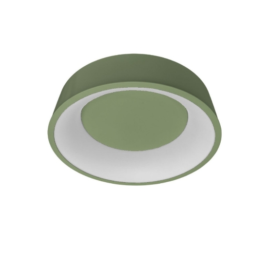 Plafoniera 45 cm moderna tonda anello verde salvia led 27w cct 3000k 4000k dimmerabile