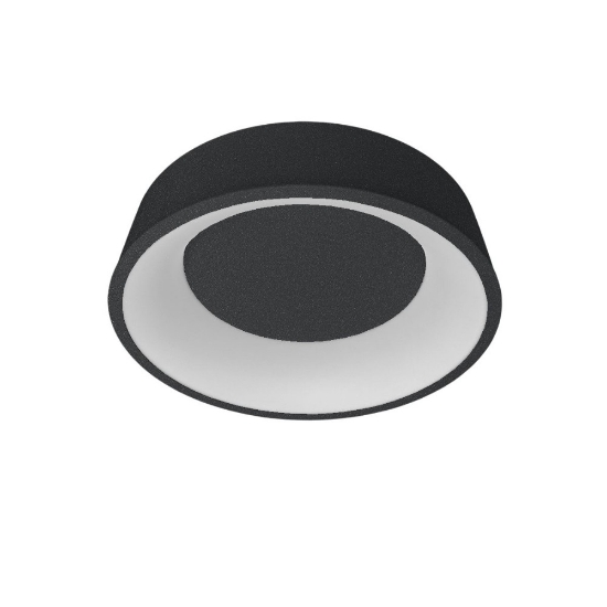 Plafoniera 45 cm moderna anello rotondo antracite led 27w cct 3000k 4000k dimmerabile