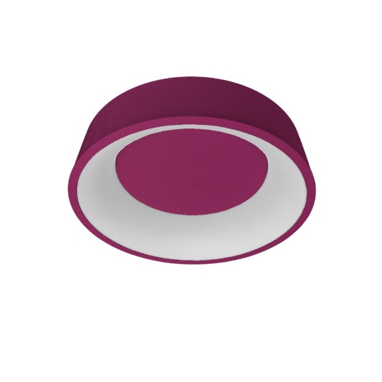 Plafoniera 45 cm moderna magenta anello tonda led 27w cct 3000k 4000k dimmerabile