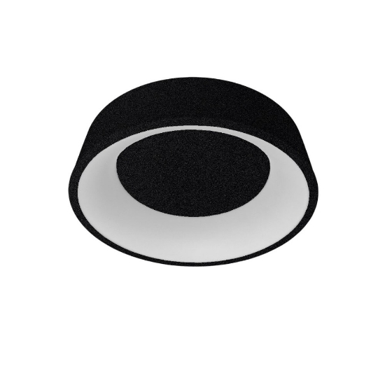 Plafoniera 45 cm moderna tonda ad anello nera led 27w cct 3000k 4000k dimmerabile per soggiorno