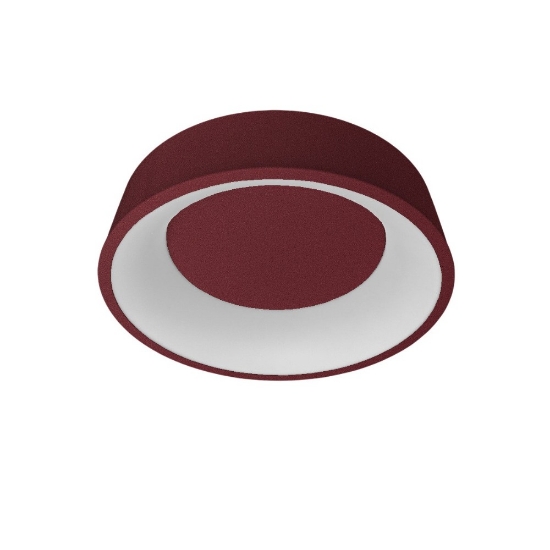 Plafoniera 45 cm moderna anello bordeaux led 27w cct 3000k 4000k dimmerabile