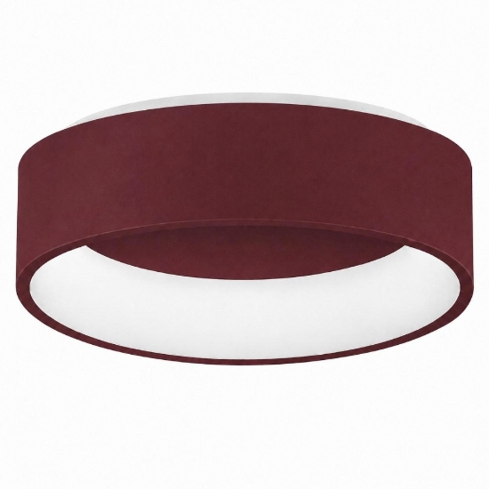 Plafoniera 45 cm moderna anello bordeaux led 27w cct 3000k 4000k dimmerabile