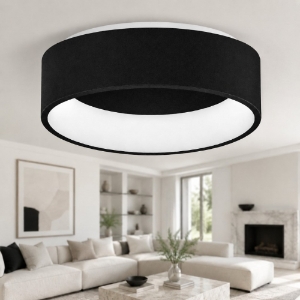 Plafoniera 45 cm moderna tonda ad anello nera led 27w cct 3000k 4000k dimmerabile per soggiorno