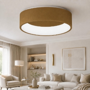 Plafoniera 45 cm moderna rotonda anello oro opaco led 27w cct 3000k 4000k dimmerabile