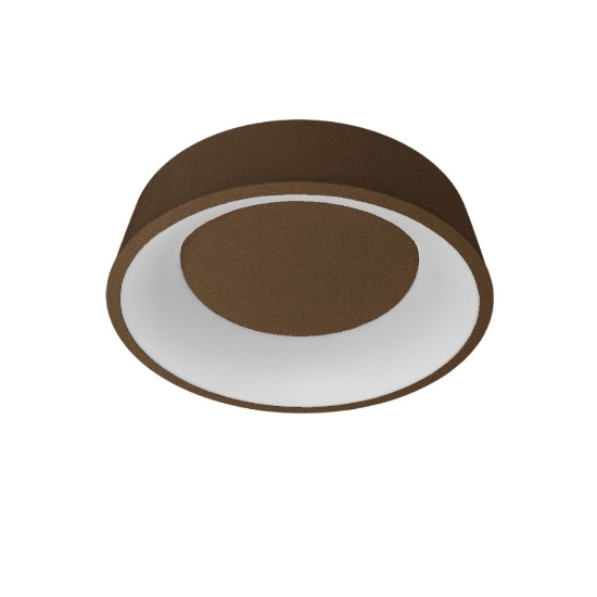 Plafoniera 45 cm moderna ruggine anello led 27w cct 3000k 4000k dimmerabile