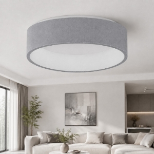 Plafoniera 45 cm moderna grigio perla anello led 27w cct 3000k 4000k dimmerabile