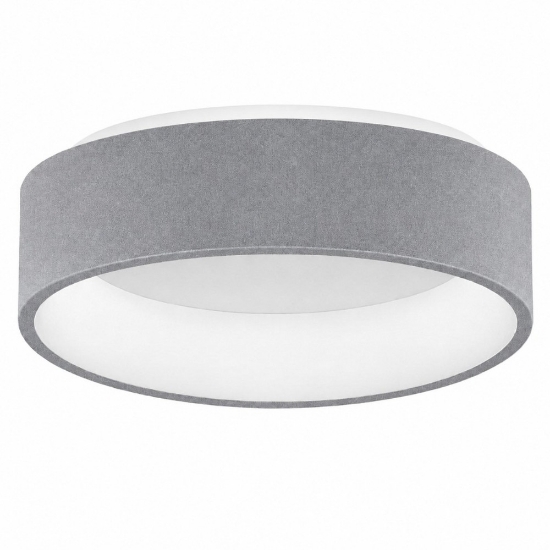 Plafoniera 45 cm moderna grigio perla anello led 27w cct 3000k 4000k dimmerabile