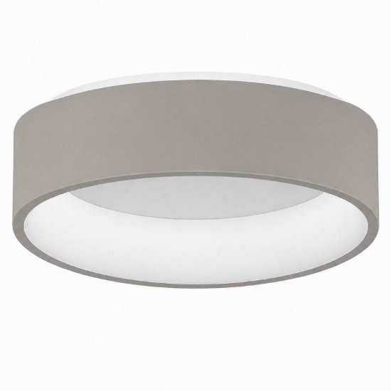 Plafoniera 45 cm moderna tortora tonda ad anello led 27w cct 3000k 4000k dimmerabile