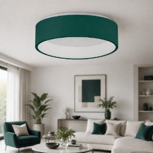Plafoniera 45 cm moderna tonda anello verde bosco led 27w cct 3000k 4000k dimmerabile