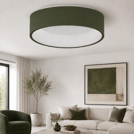 Plafoniera moderna oliva tonda ad anello led 27w cct 3000k 4000k dimmerabile