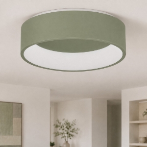 Plafoniera 45 cm moderna tonda anello verde salvia led 27w cct 3000k 4000k dimmerabile