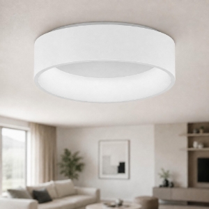 Plafoniera 45 cm moderna anello bianca led 27w cct 3000k 4000k dimmerabile