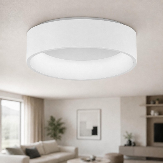 Plafoniera 45 cm moderna anello bianca led 27w cct 3000k 4000k dimmerabile