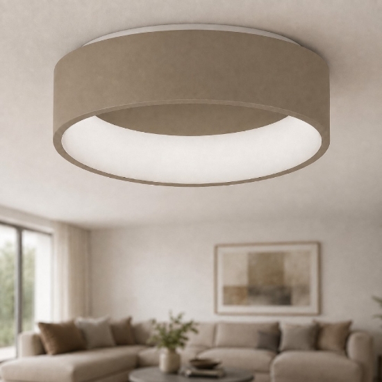 Plafoniera moderna 45 cm tonda sabbia led 27w cct 3000k 4000k dimmerabile