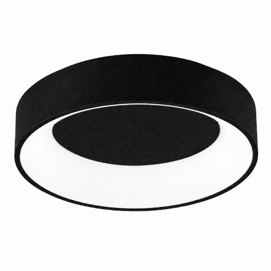 Plafoniera 60 cm moderna tonda anello nero led 36w cct 3000k 4000k dimmerabile