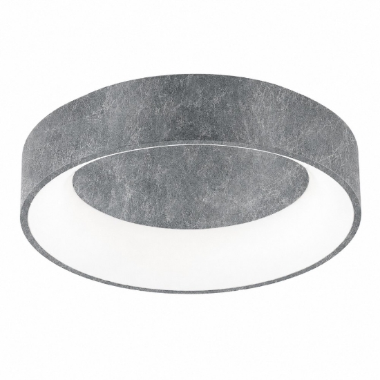 Plafoniera 60 cm moderna tonda anello foglia argento led 36w cct 3000k 4000k dimmerabile
