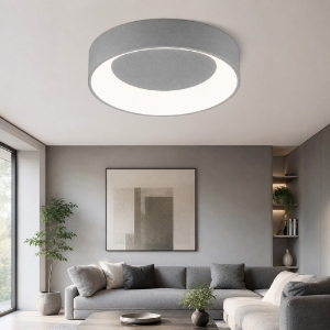 Plafoniera 60 cm moderna grigio perla anello led 36w cct 3000k 4000k dimmerabile