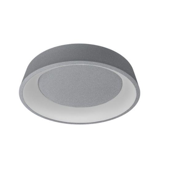 Plafoniera 60 cm moderna grigio perla anello led 36w cct 3000k 4000k dimmerabile