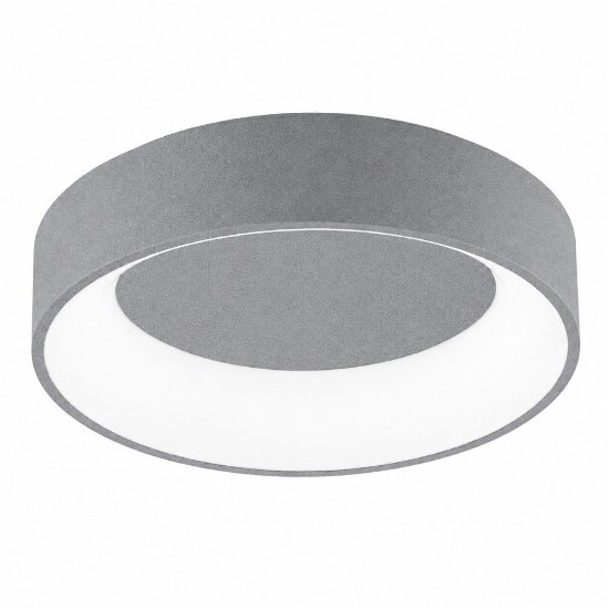 Plafoniera 60 cm moderna grigio perla anello led 36w cct 3000k 4000k dimmerabile