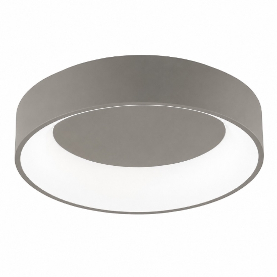 Plafoniera 60 cm moderna tortora ad anello tonda led 36w cct 3000k 4000k dimmerabile
