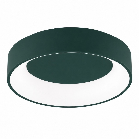 Plafoniera 60 cm moderna verde bosco tonda anello led 36w cct 3000k 4000k dimmerabile