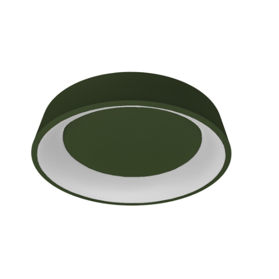 Plafoniera 60 cm moderna anello tonda verde oliva led 36w cct 3000k 4000k dimmerabile