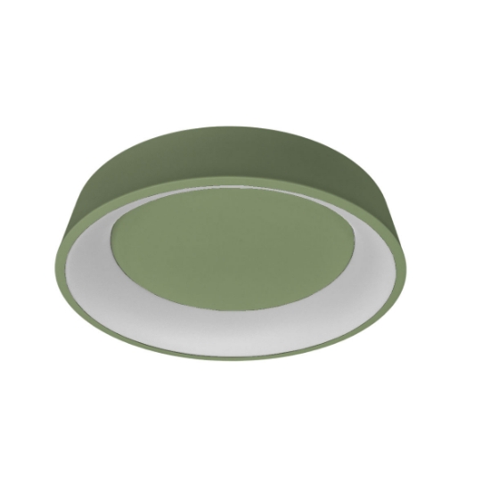 Plafoniera 60 cm  verde salvia moderna tonda ad anello  led 36w cct 3000k 4000k dimmerabile