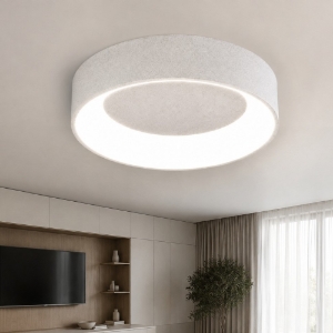 Plafoniera 60 cm moderna tonda ad anello finitura muro led 36w cct 3000k 4000k per soggiorno