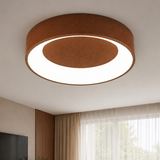 Plafoniera 60 cm moderna oro rosato anello tonda led 36w cct 3000k 4000k dimmerabile