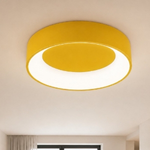 Plafoniera 60 cm moderna giallo ad anello led 36w cct 3000k 4000k dimmerabile