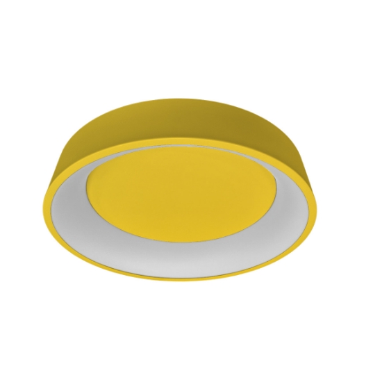Plafoniera 60 cm moderna giallo ad anello led 36w cct 3000k 4000k dimmerabile