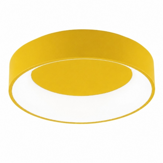 Plafoniera 60 cm moderna giallo ad anello led 36w cct 3000k 4000k dimmerabile